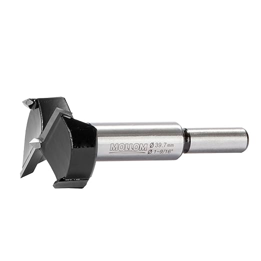 Mollom 1-9/16" (39.7mm) Forstner Drill Bit for Precise Woodworking with Durable YG8 Carbide Thickness of 2.0mm,This Hinge Cutter Tool is Ideal for Hard Wood, Plastic, Plywood