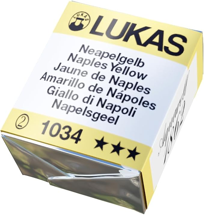 Lukas 1862 Aquarell Artists' Watercolor Pans, Naples Yellow Half Pan - Vibrant Professional Grade Watercolor Paint - Easy-to-Wet, Intense Color, Long-lasting - Ideal for Professional Watercolorists