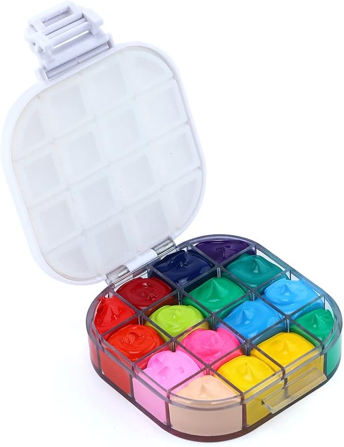 Transon Paint Saver Storage Palette Box 16well Portable Airtight Moisturizing White