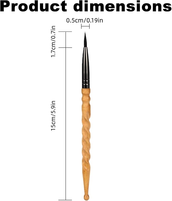 Round Watercolor Brush Size 4 - Professional Squirrel Hair Artist Brush for Watercolor, Acrylic & Gouache - Features a Hand-Carved Spiral Handle for Precision Detail and Small Washes
