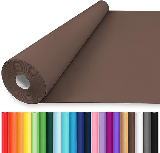 Vanhench 36" x 2400" (200') Coffee Brown Wrapping Paper Kraft Paper, Chocolate Brown Solid Color Art Kraft Craft Paper for Flower Bouquet, Birthday Fathers Day
