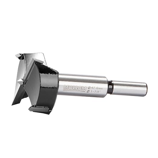 Mollom 1-7/8" (47.6mm) Forstner Drill Bit for Precise Woodworking with Durable YG8 Carbide Thickness of 2.0mm,This Hinge Cutter Tool is Ideal for Hard Wood, Plastic, Plywood