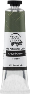 Tusc & Pine Artist Oil Paint - Grayed Green, 40 ml, Non-Yellowing, Rich & Creamy Consistency, Maximum Pigment Load, Small Batch Milled Oil Paints Made in the USA for Professional Artists