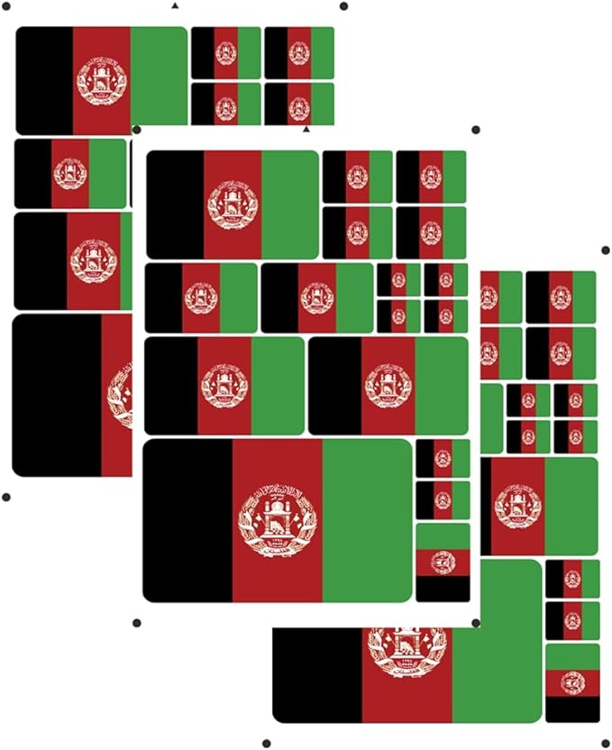 vmcoatdu Afghanistan Flag Laser Printing Sticker 3 Pcs Decal in Multiple Sizes Stickers (Red Afghanistan)