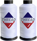 Sissewpro Bonded Nylon Thread 138 Upholstery Thread Heavy Duty for Sewing Machine Strong Black Threads for Leather Crafts Furniture Cusion,Boats Car Cover Seats,Canvas,Tex135, 4oz 750yds (2, White)