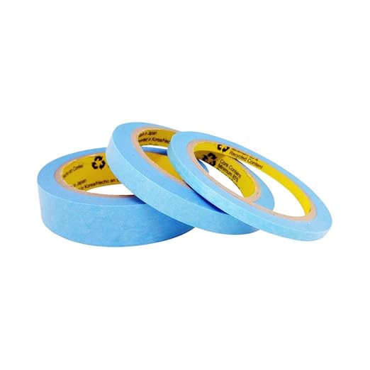 Blue Painters Tape Washi Paper - Assorted Size Multi Pack 44 Yard - No Residue Masking Tape for Painting Drafting Craft - Delicate Surfaces - Heat Resistant - Thin Thick (1/4 x 1/2 x 1 Inch - 3pK)