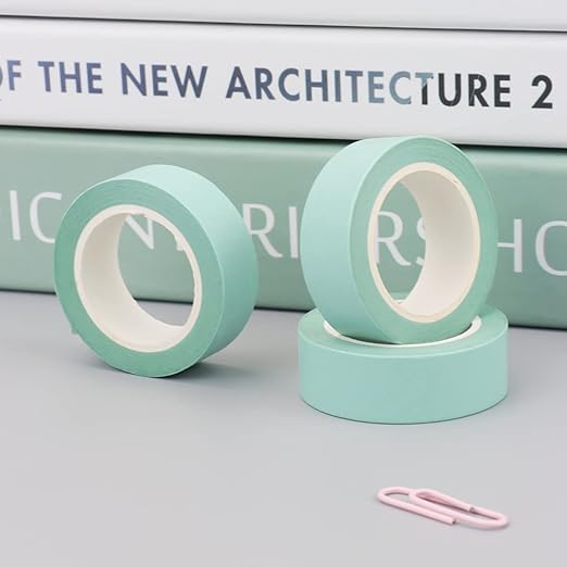 NatSumeBasics Pastel Washi Tape Solid Mint Green Washi Tapes 2 Pcs 32 Ft. Decorative Masking Tape Self-Adhesive Craft Tapes for Packaging Decor Scrapbooks DIY Gift (Mint Green)