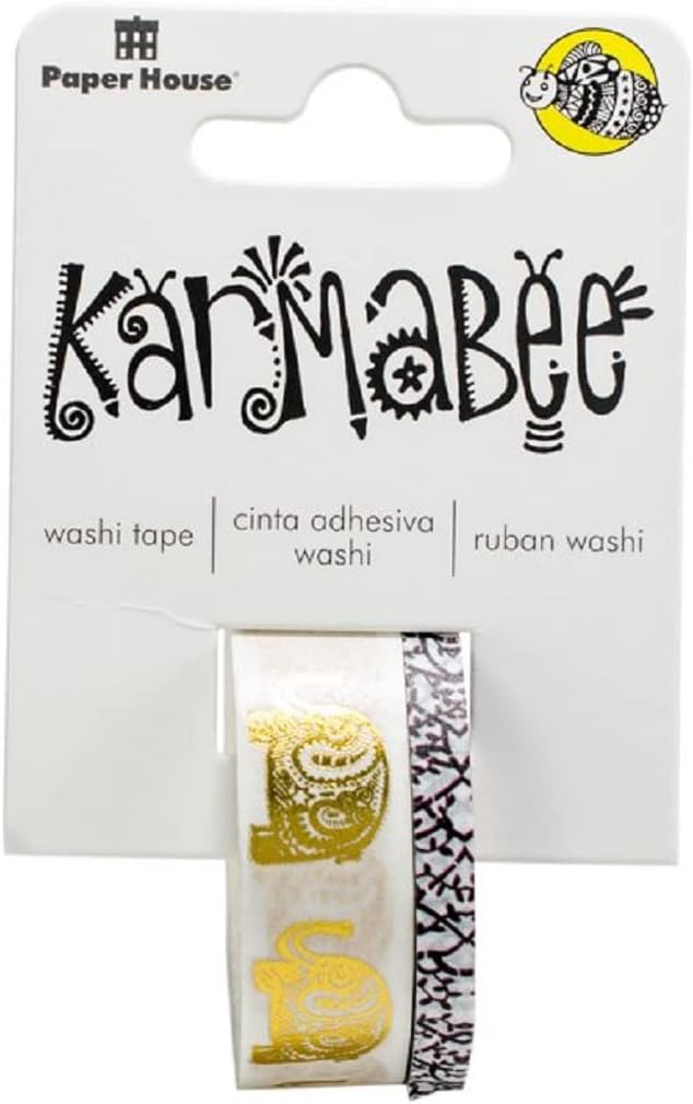 Paper House Productions Karambee Elephant Parade Set of 2 Foil Accent Washi Tape Rolls for Scrapbooking and Crafts