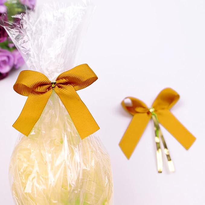 LIUYAXI 1/4" X 50 Yards Solid Gold Grosgrain Ribbon, Perfect for Crafts, Wedding Decor, DIY Hair Accessories, Sewing, Gift Package Wrapping and More