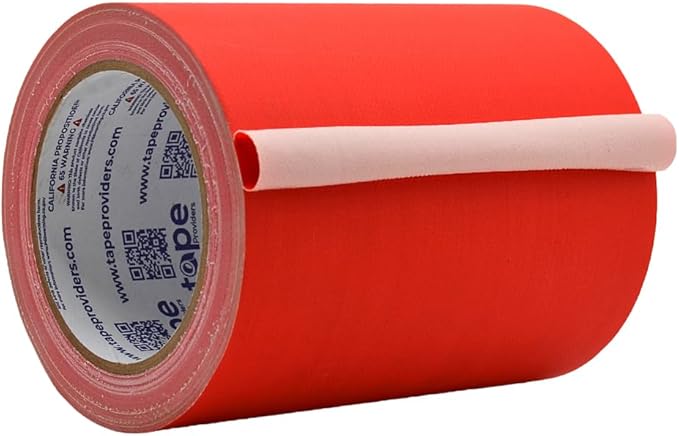 WOD GTC12 Gaffer Tape, Red Low Gloss Finish Film, 6 inch x 60 ft. Residue Free, Non Reflective Cloth Fabric, Secure Cords, Water Resistant, Photography, Filming Backdrop, Production