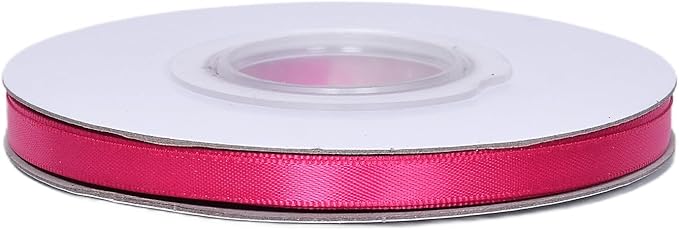 YAMA Hot Pink Double Faced Satin Ribbon 1/4 Inch 25 Yards Hot Pink Ribbon for Gift Wrapping Crafts Bows Wedding Party Decoration