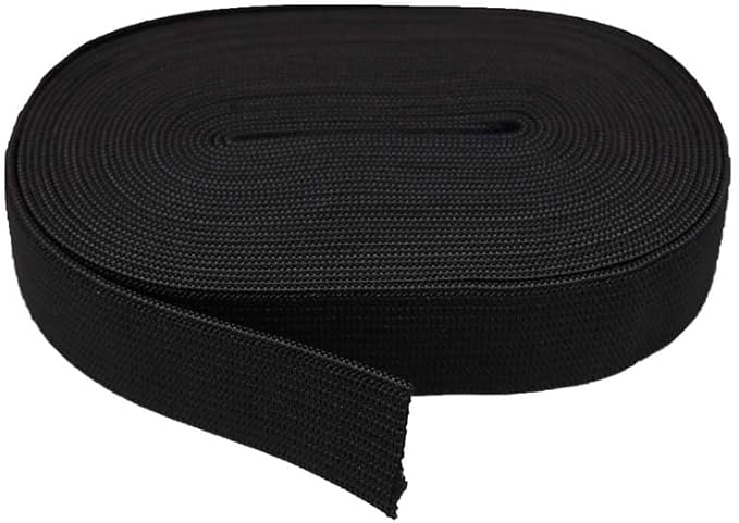 10 Meters Flat Elastic Band Rubber Band for Sewing Clothing Pants Accessories Stretch Belt Garment DIY Sewing Fabric (Black,3/4" (20mm) x 10 Meters)