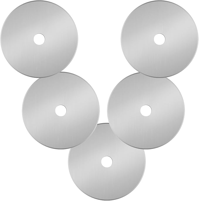60mm Rotary Cutter Blades,5-Pack Replacement Blades Fits Fiskars,OLFA,Martelli,Dremel,Truecut,DAFA,Fabric Cutting Blades Refill for Quilting Scrapbooking Sewing Arts &Crafts, SKS-7