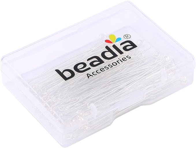 Silver Plated Open Eye Pins Non Tarnish 50mm 100pcs for Jewelry Making Findings