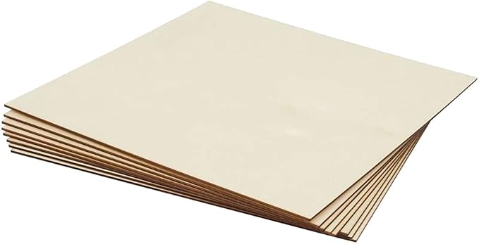 Plywood 12Pcs, 2MM 1/8" x 12" x 20" Inch,Perfect for Arts and Crafts, School Projects and DIY Projects,Baltic Birch Sheets, Perfect for Laser, CNC Cutting and Wood Burning