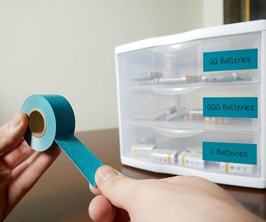 ChromaLabel 1 inch Clean Remove Color Code Labeling Tape, 500 inch Roll, Teal