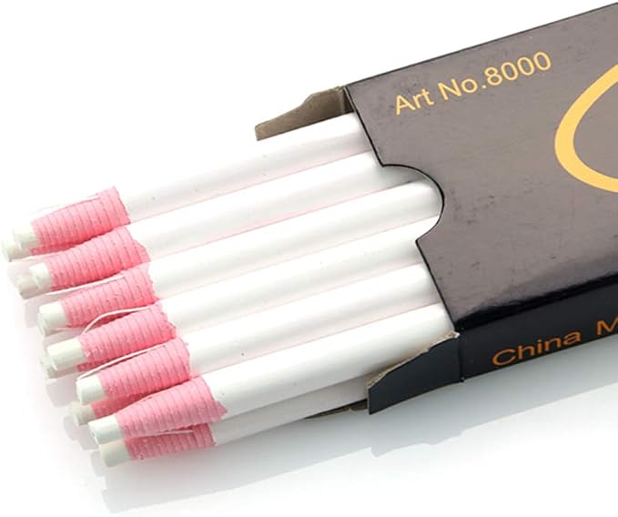 12 Pieces Sewing Mark Pencil Tailor's Marking and Tracing Tools Free Cutting Crayons Sewing Fabric Pencil (White)