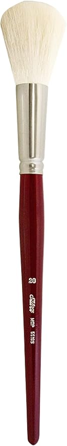 Silver Brush Limited 5518S-20 Silver Mop White Round Paintbrush for Oil, Acrylic, Watercolor, Pastels, & Charcoal, Size 20, Short Handle