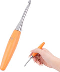 Crochet Hooks 6mm Crochet Hook Soft Lightweight Wood Ergonomic Handle and Stainless Steel Crochet Needles Tip (6 mm-J)