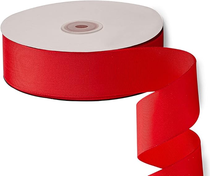 LIUYAXI 1-1/2" X 50 Yards Solid Red Grosgrain Ribbon, Perfect for Crafts, Wedding Decor, DIY Hair Accessories, Sewing, Gift Package Wrapping and More