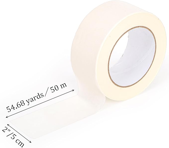 Tosnail 3 Pack 2 Inches Cream White Artist Tape Masking Tape for Arts and Crafts - Total 164 Yards