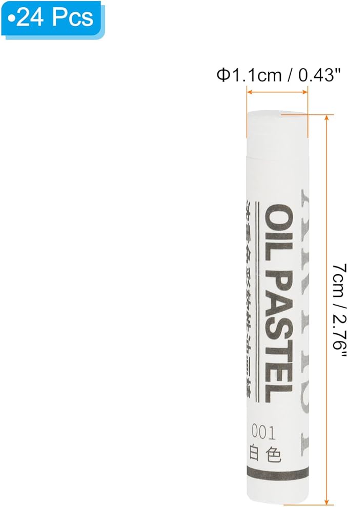 PATIKIL White Oil Pastels, 24Pcs Soft Oil Crayons Creamy Pastels Stick Art Supplies for Art Painting Drawing Blending Graffiti for Artists Beginners