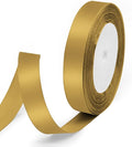 5/8" x 25 Yards Satin Ribbon, Dark Gold Silk Ribbon Ideal for Gift Wrapping, Floral Bouquets, Crafts, Wedding Party Decorations, Christmas and Sewing Projects