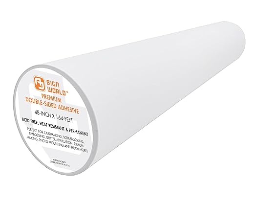 Best 48" Ultra-Thin Permanent Double-Sided Tape for Arts, Crafts, Die Cutting, Photography, Scrapbooking, Tear-by-Hand, Documents, All Purpose (48-Inch by 55 Yards)
