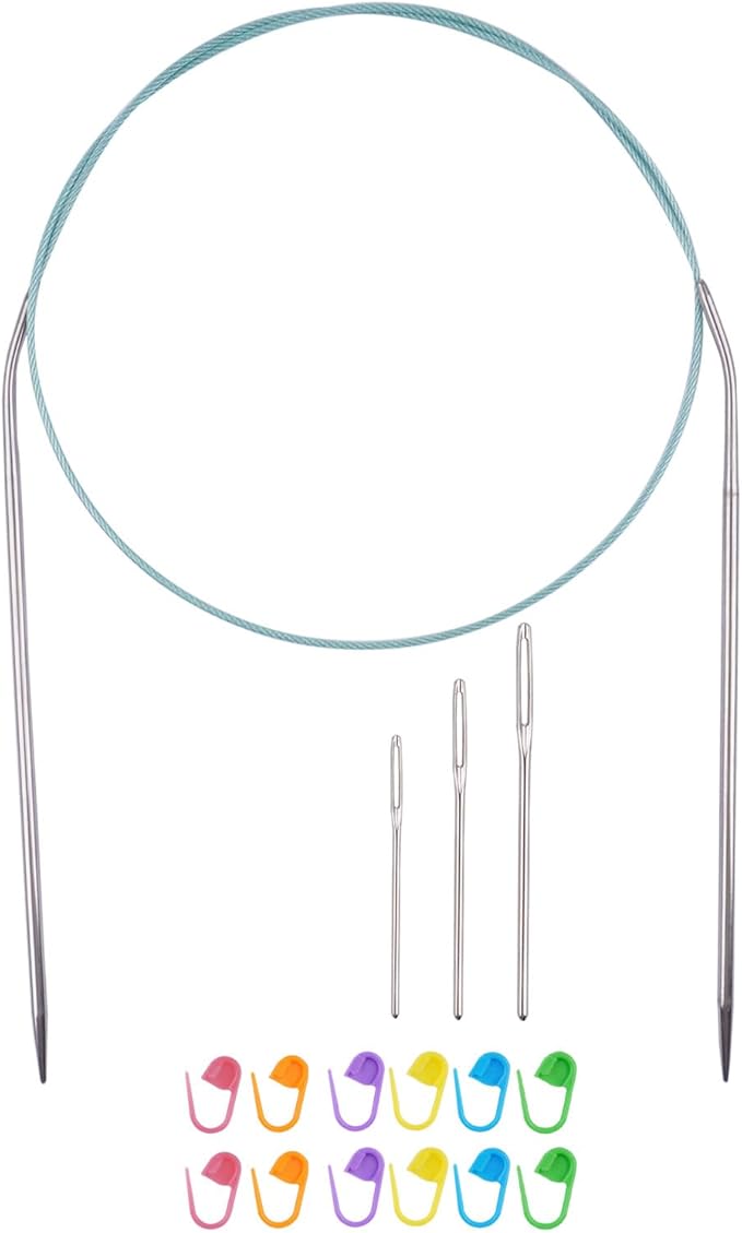 Circular Knitting Needles 32inches/80cm,Size US 2.5(3mm) Stainless Steel Round Knitting Needles for Handmade Knitting DIY