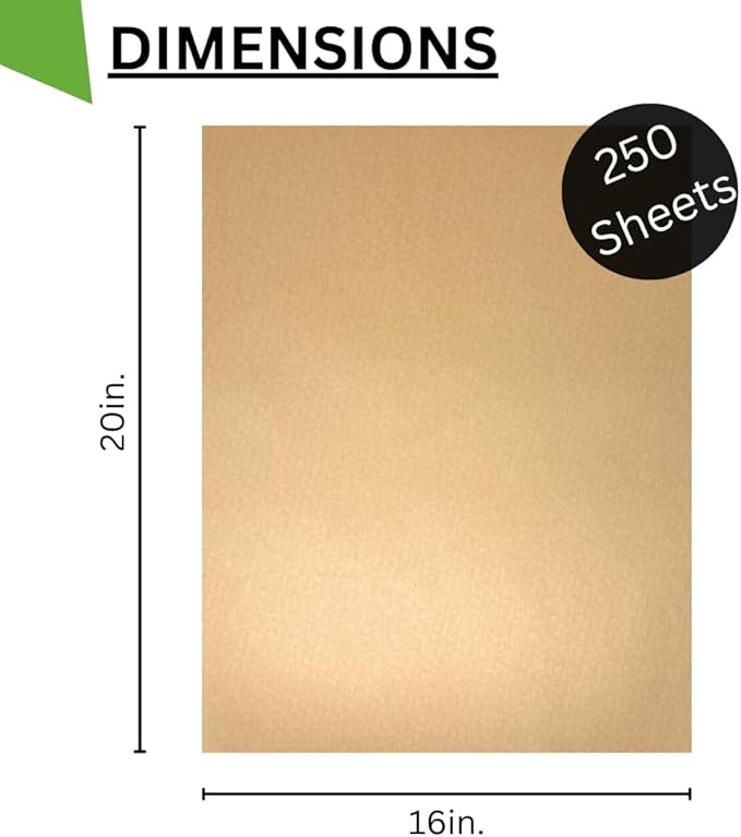 N.F. String & Son Kraft Paper Sheets - 20 x 16 in. - 50 Kraft Sheets, Kraft Paper, Heavy-Duty Brown Craft Paper Sheets for Arts and Crafts, Drawing, DIY, Packaging (50)