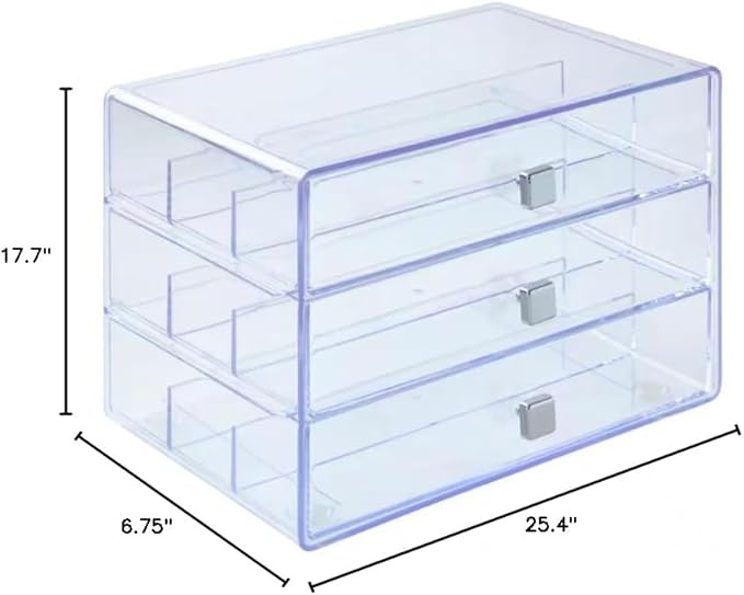 Simply Tidy Three Drawer Washi Tape Storage Keeper - Organize Arts & Crafts, Embellishments, Washi Tape, Jewelry - Clear, 1 Pack