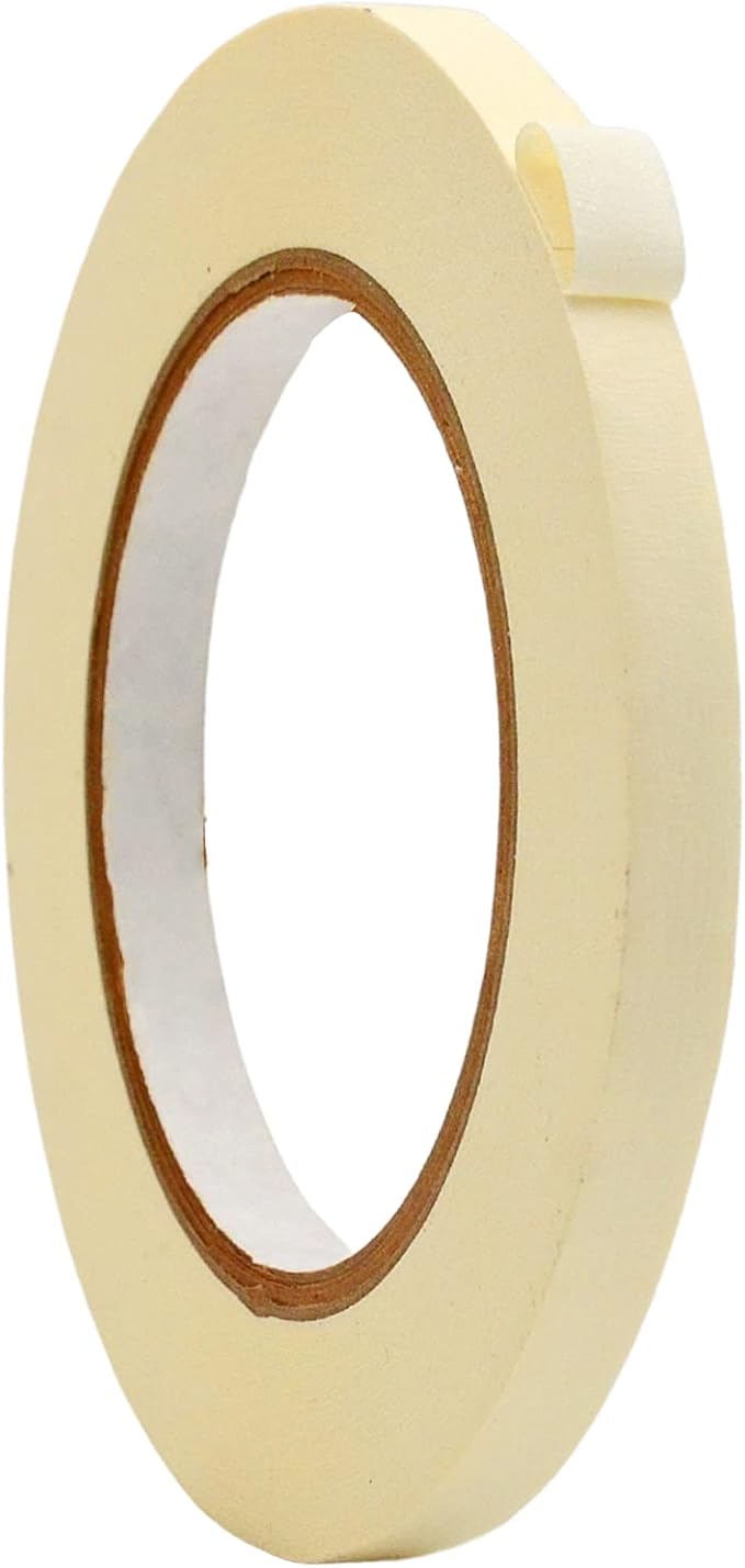 WOD MTC5 Colored Masking Tape, White, 3/8 inch x 60 yds. Colorful Teacher Painters Tape for Fun DIY Art & Crafts, Lab Labeling, Writable & Classroom Decorations
