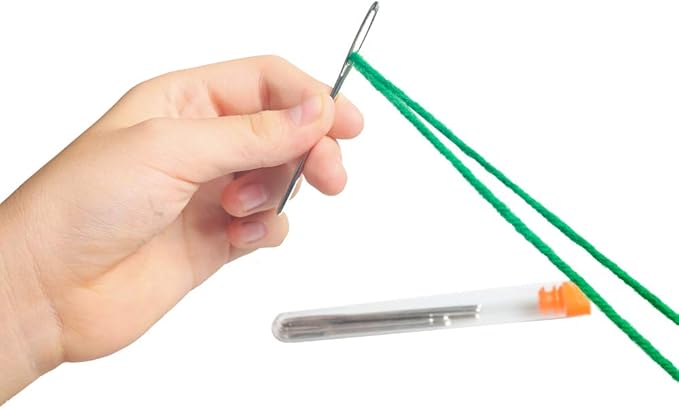 Hekisn Large-Eye Blunt Needles, Stainless Steel Yarn Knitting Needles, Sewing Needles, Crafting Knitting Weaving Stringing Needles, Perfect for Finishing Off Crochet Projects (18 Pieces)