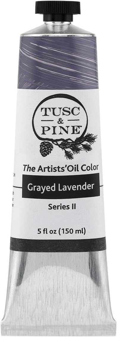 Tusc & Pine Artist Oil Paint - Grayed Lavender, 150 ml, Non-Yellowing, Rich & Creamy Consistency, Maximum Pigment Load, Small Batch Milled Oil Paints Made in the USA for Professional Artists