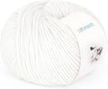 Katech Cotton Yarn for Crocheting-55% Cotton 45% Acrylic-4 Medium (Worsted)-Super Soft Milk Cotton Yarn-Great Crochet and Knitting Starter Kit for Colorful Craft（White）