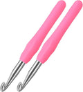 2Pcs 10mm Large Crochet Hooks, Ergonomic Crochet Hook for Arthritis and Beginners, Extra Long, Smooth, Comfortable (Size N / 10.0mm)