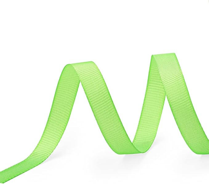 LIUYAXI 3/8" X 50 Yards Solid Apple Green Grosgrain Ribbon, Perfect for Crafts, Wedding Decor, DIY Hair Accessories, Sewing, Gift Package Wrapping and More
