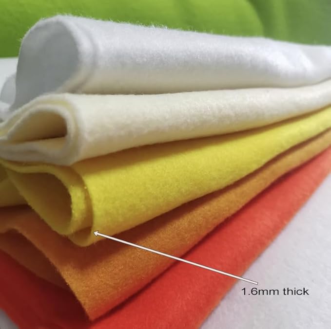 YYCRAFT Squares Soft Felt Sheets 12 X 12 Inch Felt Fabric Squares Patchwork Sewing DIY Craft 1.6mm Thick - 24 Pcs,White