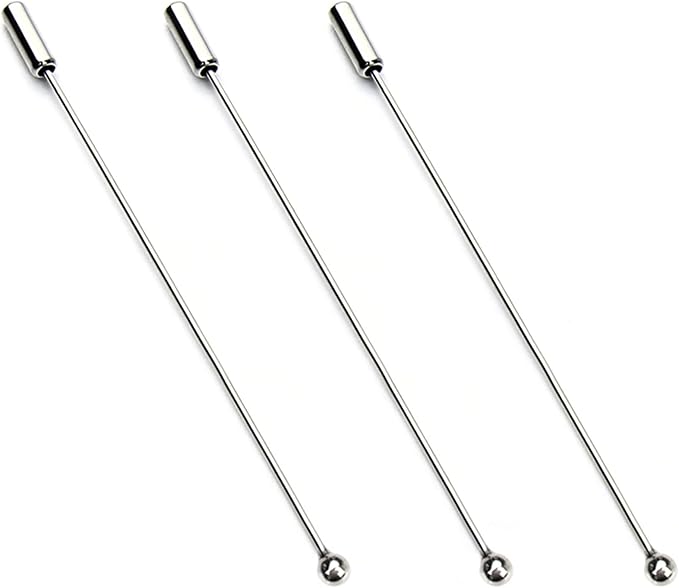 3-1/2 Inch Stick Pin 20 Pack Copper Brooch Safety Pins DIY Stopper End Hat Pins for Suit Tie Hat Scarf Accessories [FDXGYH, Silver]