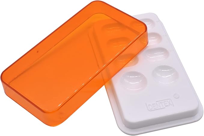 Angzhili 1 Piece Dental Palette with Cover,8 Slot Dental Resin Palette,Resin Shading Box for Mixing Resin Placement,Dental Lab Equipment