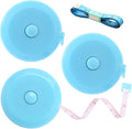 Tape Measure 150 cm 60 Inch Push Button Tape Body Measuring Soft Retractable for Sewing Double-Sided Tailor Cloth Ruler (Sky Blue) 3 Pack by BUSHIBU