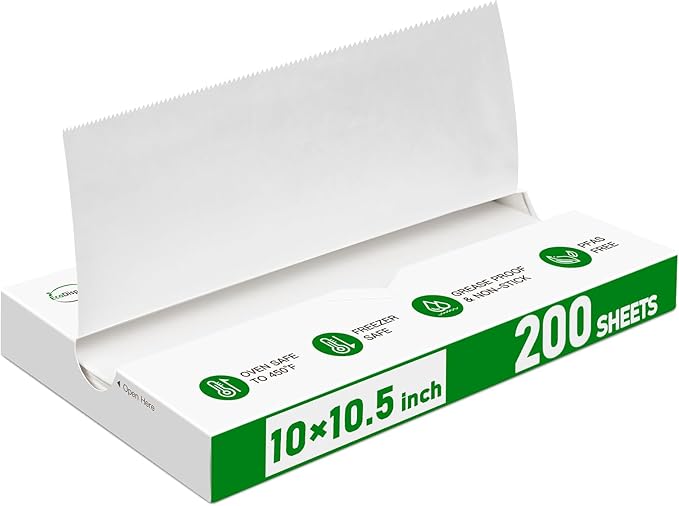 EcoDispose Precut POP UP Deli Paper Sheet Pack of 200, Interfolded Heavy Paper for Food Wrap and Serving (10" x 10-1/2", White）