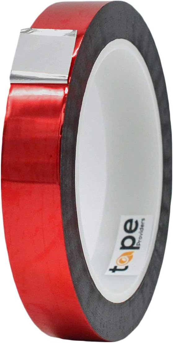 MAT Metalized Polyester Mylar Film Tape, Red - 3/4 inch x 72 yds. Decor Tape for Detailing Accent Wall, Graphic Arts, Car and Boat Trim - Vibrant Mirror Like Finish
