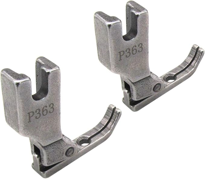 CKPSMS Brand - 2PCS #P363 Hinged Narrow Zipper Foot Compatible with/Replacement for Brother Brand B735,B737,B738,B745 Juki Brand DDL-5550/5600/8300/8500/8700 Singer Brand 188K,191D,195K,196K+