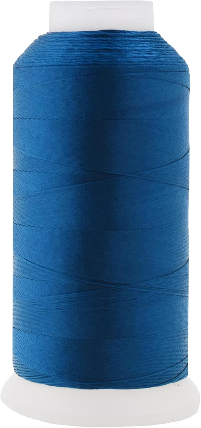 Mandala Crafts Airforce Blue Heavy Duty Thread - 1500 Yds Tex 70 Bonded Polyester Threads for Sewing Drapery, Jeans, Leather, Hair, Outdoor Marine Upholstery