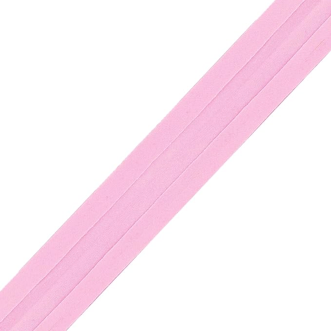 Mandala Crafts 55 Yards 1 Inch Light Pink Double Fold Bias Tape for Sewing - Bias Binding Tape for Quilting Binding, Hemming, Seam, and Fabric Piping