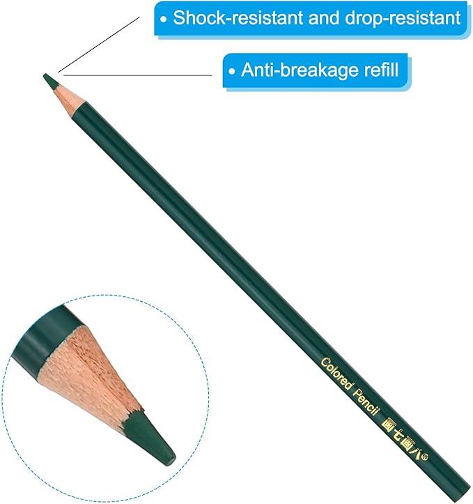 PATIKIL Medium Green Colored Pencils Set,12 Pcs Oil Color Pencils Wooden Coloring Drawing Pencil for Artists Art Painting