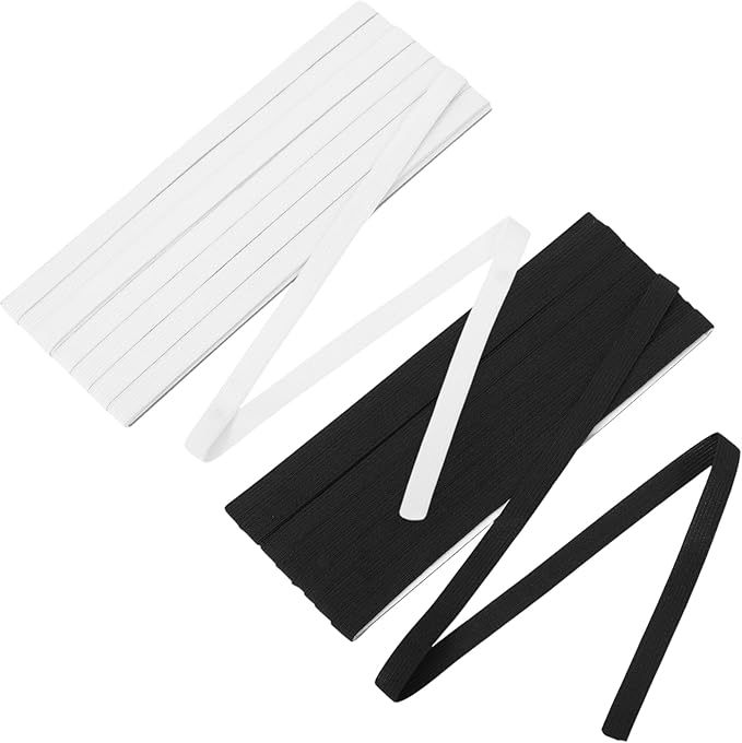 Shappy Elastic for Sewing Knit Elastic Band(1/2 Inch X 11 Yards, Black and White)