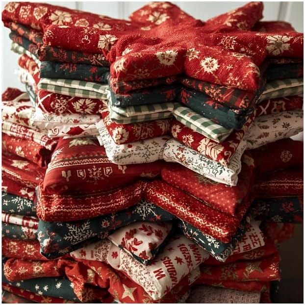 Christmas 8 Piece Fat Quarter Set 18" x 21" Mystery Bundle Precut