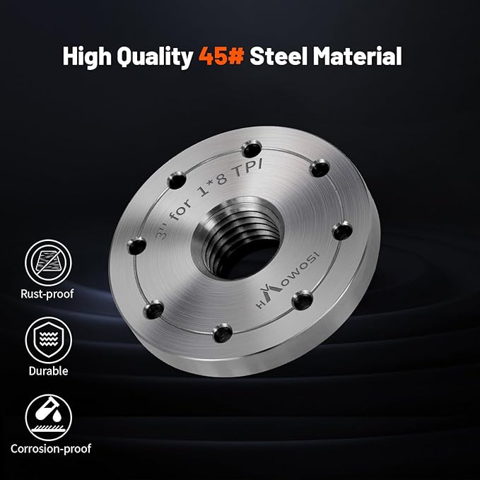 3" Steel Wood Lathe Faceplate,Faceplate for Wood Lathe,Lathe Face Plate Fit for 1" x 8TPI Spindle without Screwchuck